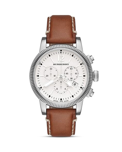 burberry leather strap chrono watch 42mm|burberry men's watches chronograph.